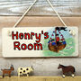 Personalised Pirates Door Sign On Cream Rope, thumbnail 1 of 3