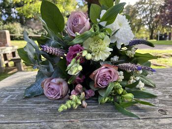 Pinks Hand Tied Bouquet Includes Pink Roses, 7 of 10