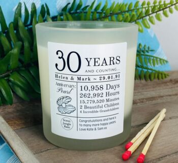 Personalised 30th Anniversary Years And Counting Candle, 4 of 11