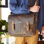 Personalised Brown Leather Satchel Style Messenger Bag, thumbnail 1 of 11