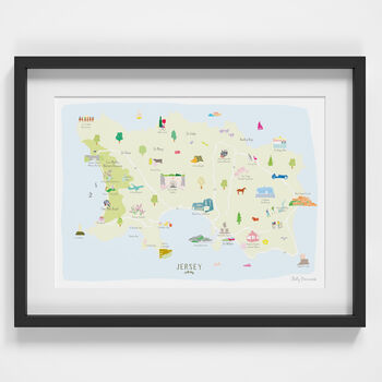 Map Of Jersey, Channel Islands Art Print, 2 of 3