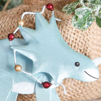 Tin Triceratops Christmas Tree Decoration, 2 of 6