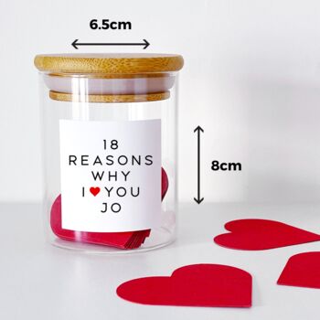 Personalised 18 Reasons Why I/We Love You Jar, 4 of 9