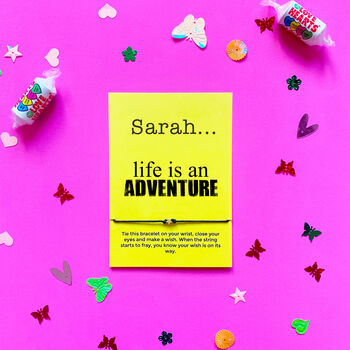 Life Is An Adventure Travel Card With Wish Bracelet, 2 of 6