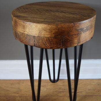 Round Reclaimed Wooden Side Table, 5 of 7