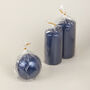 G Decor Grace Blue Metallic Shine Pillar Candles, thumbnail 6 of 6