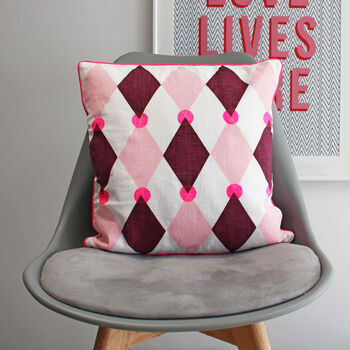 Bright Harlequin Screen Printed Cushion, 6 of 11