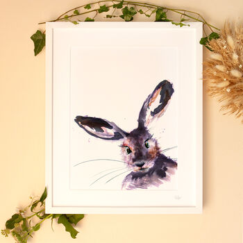 Inky Hare Illustration Print, 3 of 12