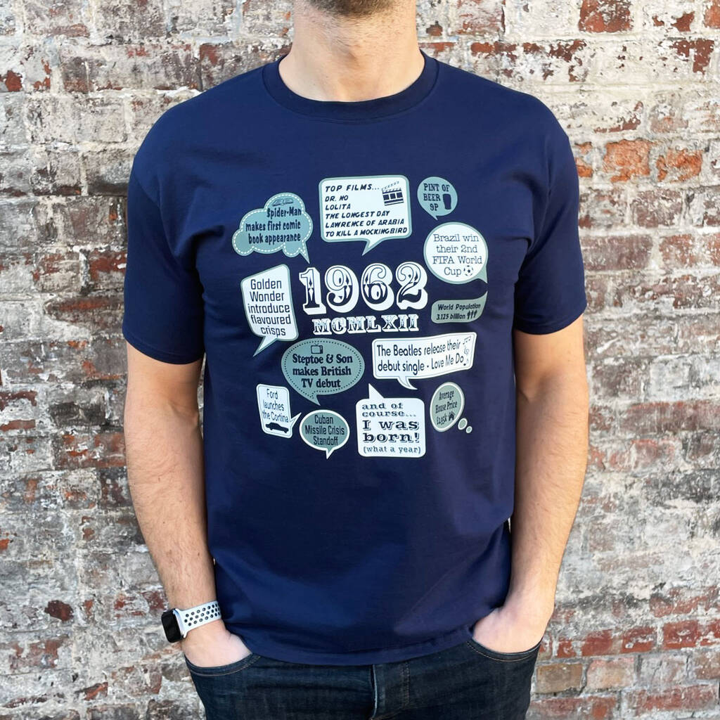 Events Of 1962/63' 60th Birthday Gift T Shirt By Good Time Gifts |  notonthehighstreet.com