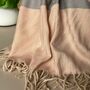 Zebra Print Scarf With Stripe In Light Pink And Grey, thumbnail 3 of 3