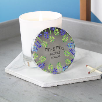 Wedding Scented Candle With Personalised Floral Lid, 2 of 10