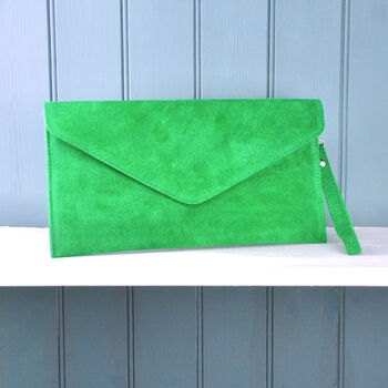 Personalised Summer Colours Suede Envelope Clutch Bag, 8 of 10