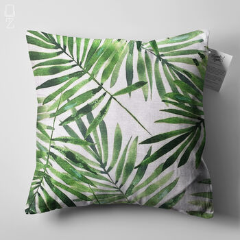 Green Thin Leaves Tropical Soft Pillow Cover, 6 of 7