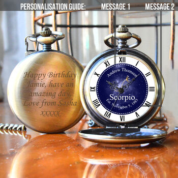 Personalised Zodiac Galaxy Pocket Watch, 2 of 5