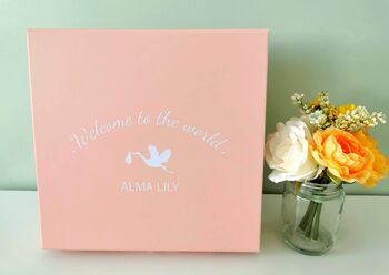 New Baby Girl Personalised Keepsake Box Filled, 3 of 12
