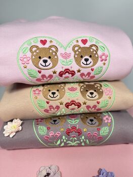 Bears In Love Embroidered Sweatshirt, 3 of 7