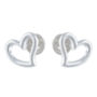 Solid Silver Simply Heart Outline Stud Earrings, thumbnail 3 of 4