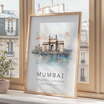 India Travel Art Poster Of Mumbai, 2 of 7