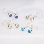Tiny Sterling Silver Birthstone Stud Earrings, thumbnail 8 of 11