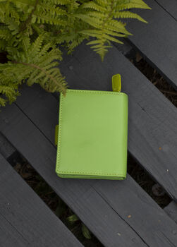 Personalised Green Small Multi Colour Leather Purse Rfid Protected, 9 of 10