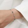 Emerald Green And Clear Cz Bracelet In Sterling Silver, thumbnail 2 of 12