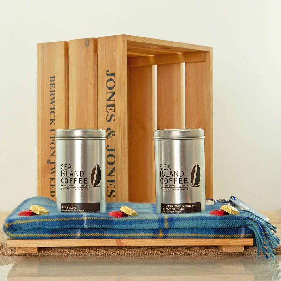 Golfer's Jamaican Blue Mountain Coffee Hamper Crate By Jones and Jones of BerwickuponTweed