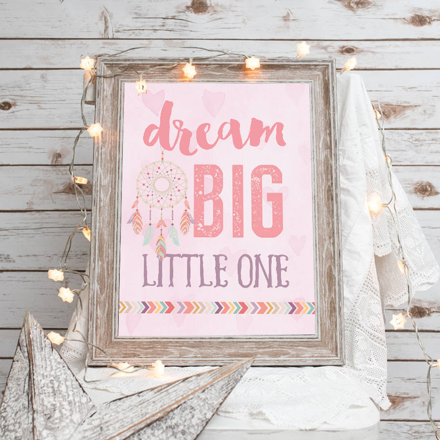 dream big little one nursery poster by anon design studio