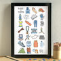 Running Alphabet Art Print Unframed, thumbnail 1 of 3