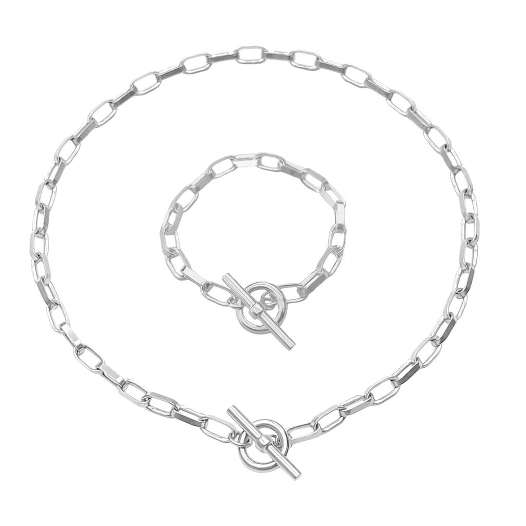 Sterling Silver Chunky Chain Jewellery Set By MayaH Jewellery