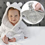 Personalised White Baby Gown And Elephant Comforter Set, thumbnail 1 of 11
