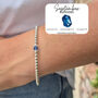 Sterling Silver Single Sapphire September Bead Birthstone Stretch Bracelet Gift, thumbnail 1 of 5