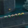Sterling Silver Tiny Leaf With Natural Green Onyx Stud Earrings, thumbnail 11 of 12