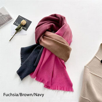 Muted Ombre Cashmere Blend Scarf, 10 of 12