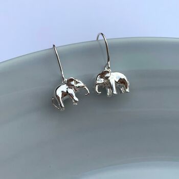 Sterling Silver Elephant Earrings, 2 of 3