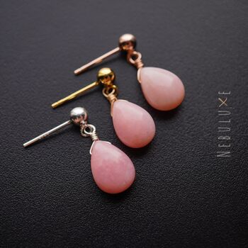 Pink Opal Stud Earrings, 7 of 12