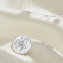 Birth Flower Spinner Necklace In Sterling Silver, thumbnail 11 of 12