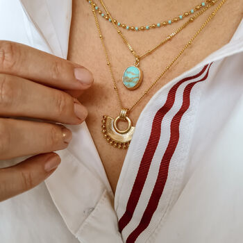 Turquoise Gemstone Layering Necklace Set, 3 of 5
