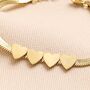 Gold Stainless Steel Heart Charm Herringbone Bracelet, thumbnail 6 of 12