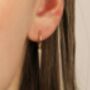 Dainty Spike Huggie Small Hoop Gold Plated Earrings, thumbnail 2 of 3