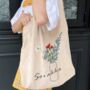 Embroidery Flower Vase Shoulder Tote Bag, thumbnail 1 of 7