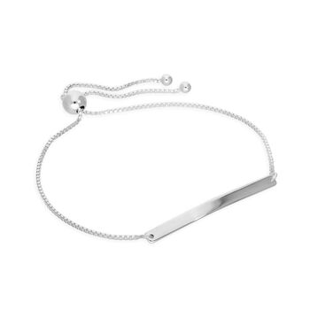 Sterling Silver Bracelet With Curved Engravable Bar, 11 of 11