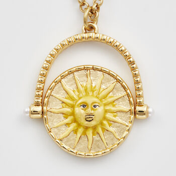 Gold Sun And Moon Spinner Necklace, 3 of 8