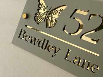 Personalised Butterfly Design House Acrylic Number Sign, 2 of 12