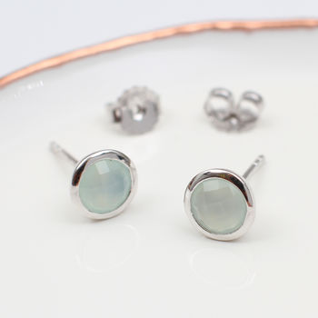 Sterling Silver And Semi Precious Chalcedony Earrings, 6 of 10