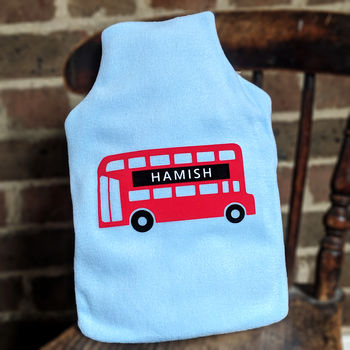 London Bus Personalised Hot Water Bottle Cover, 4 of 7