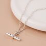 Sterling Silver T Bar Necklace, thumbnail 1 of 6
