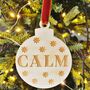 Calm Christmas Wooden Decoration, thumbnail 1 of 3