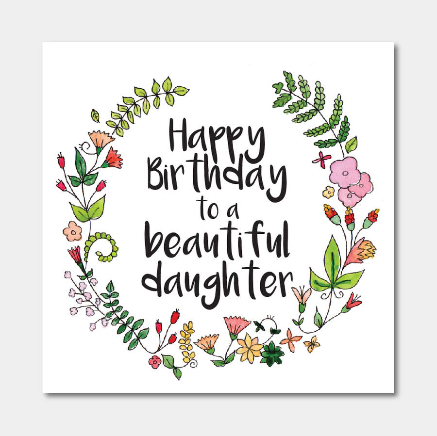 beautiful daughter embellished birthday greeting card cards - daughter ...
