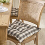 Set Of Two Grey Gingham Seat Pads With Buttons, thumbnail 3 of 6