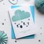 Personalised Cloud And Stars New Born Card Blue, thumbnail 1 of 4